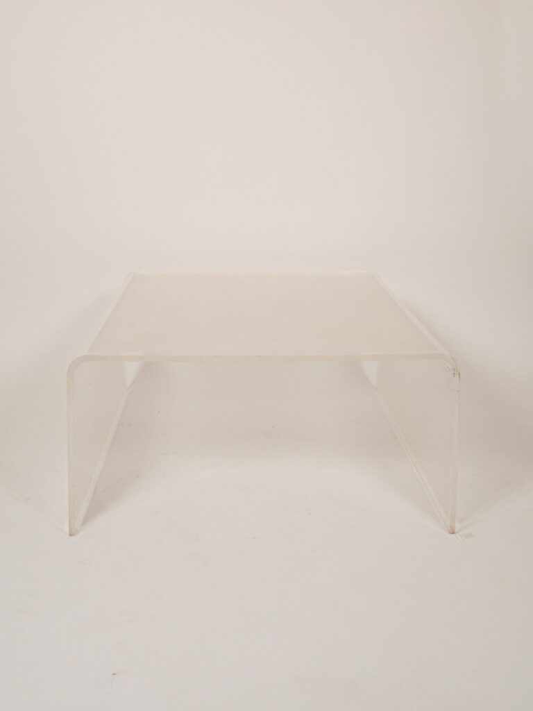 ACRYLIC FAUX BOIS COFFEE TABLE