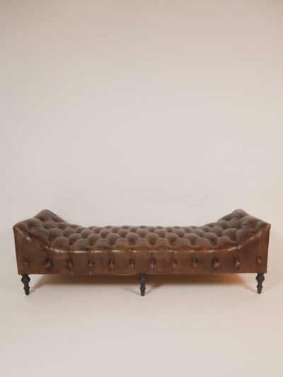 LEATHER TUFTED BRAMLEY BENCH