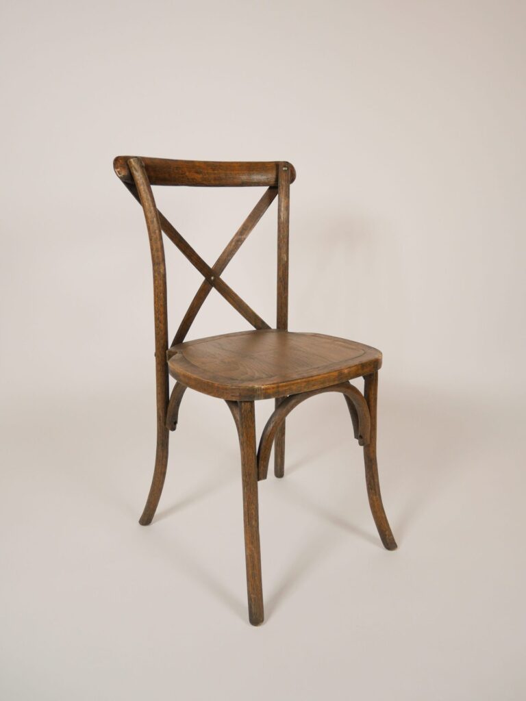 French Country cross back chair rental