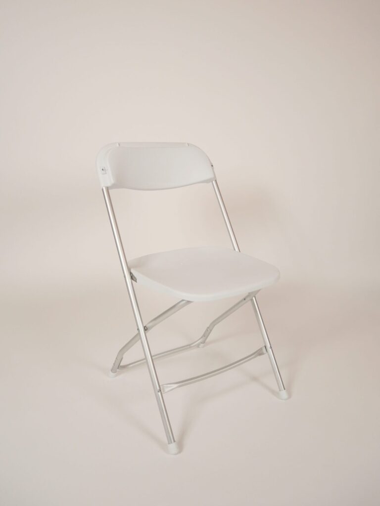 White folding chair rental