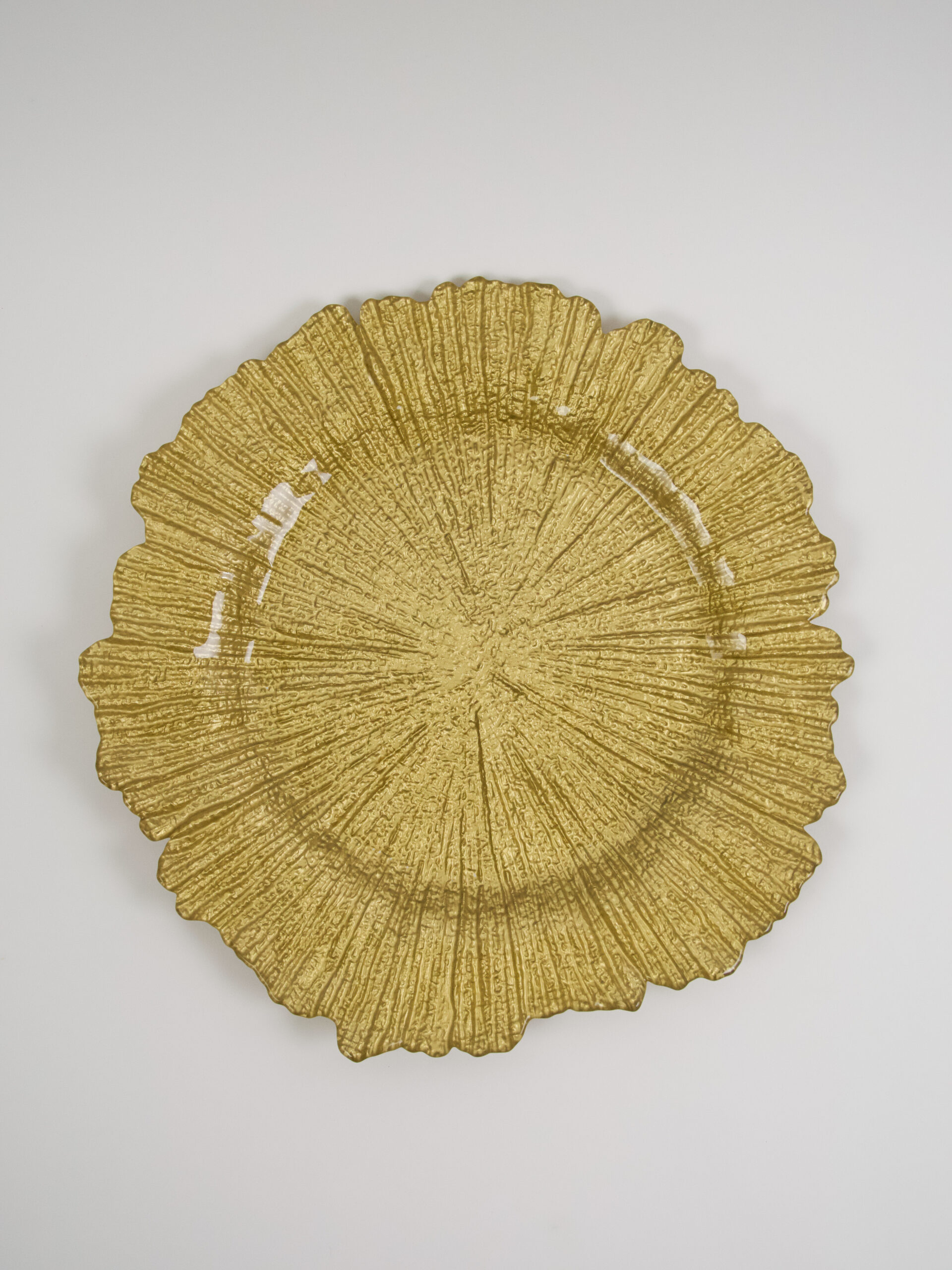GOLD SPONGE GLASS CHARGER PLATE