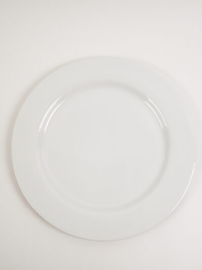 WHITE CERAMIC ROUND PLATE 16"