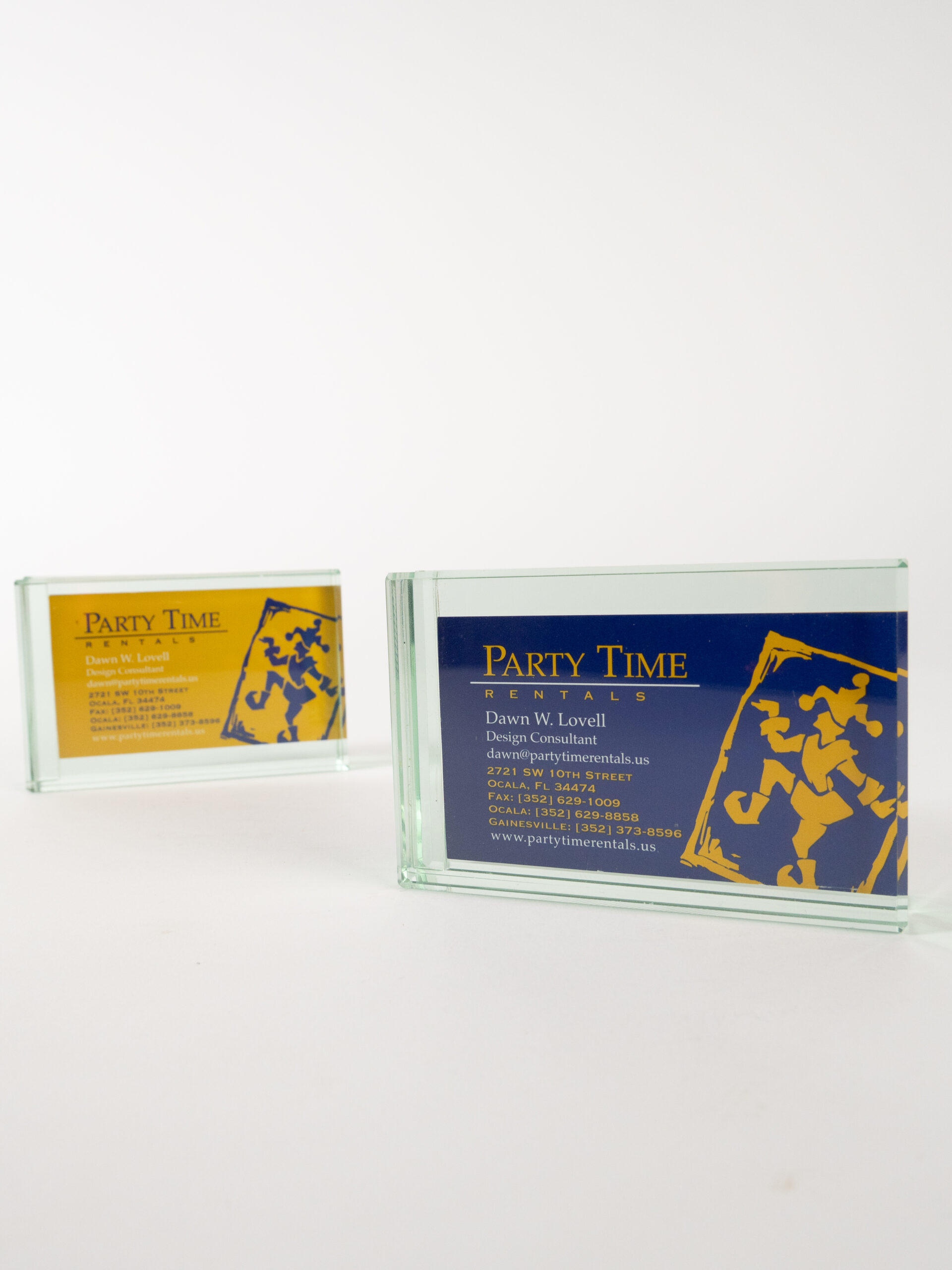 RECTANGULAR GLASS CARD HOLDER