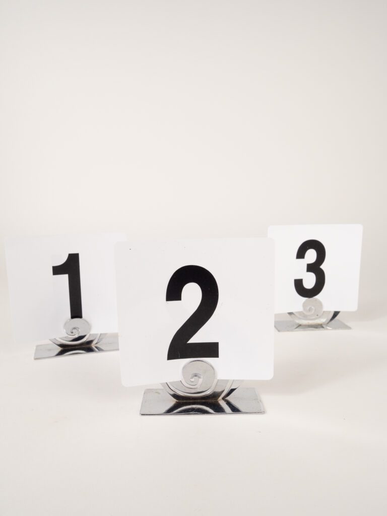 SPIRAL TABLE NUMBER STAND