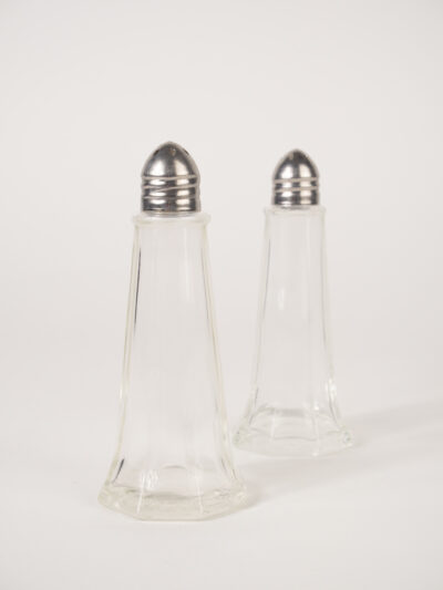 GLASS SALT & PEPPER PAIR
