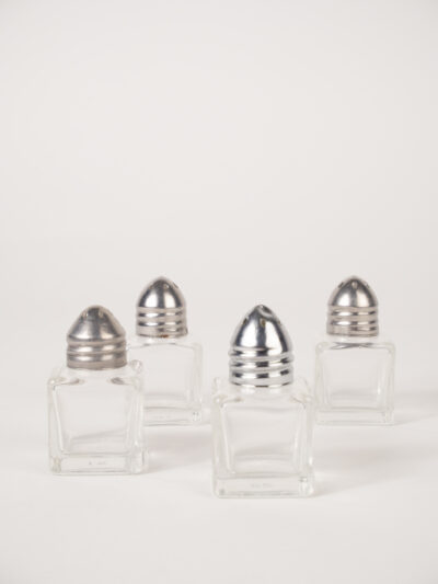 GLASS CUBE SALT & PEPPER PAIR