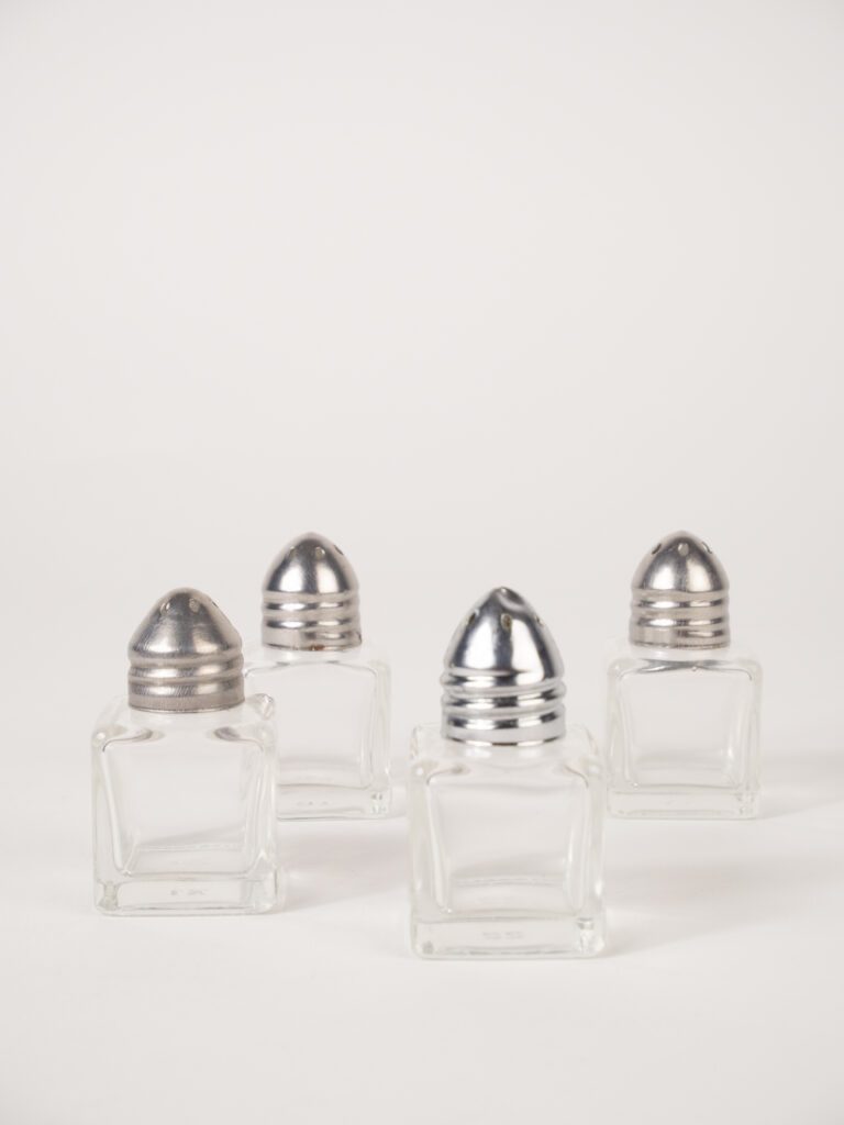 GLASS CUBE SALT & PEPPER PAIR