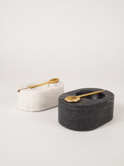 MARBLE SALT & PEPPER CELLAR PAIR