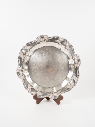 SILVER ROUND TRAY 15"