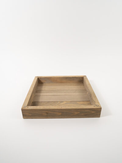 RUSTIC WOODEN TRAY 12"X12"X2"