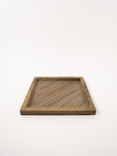 RUSTIC WOODEN TRAY 12"X12"X1"