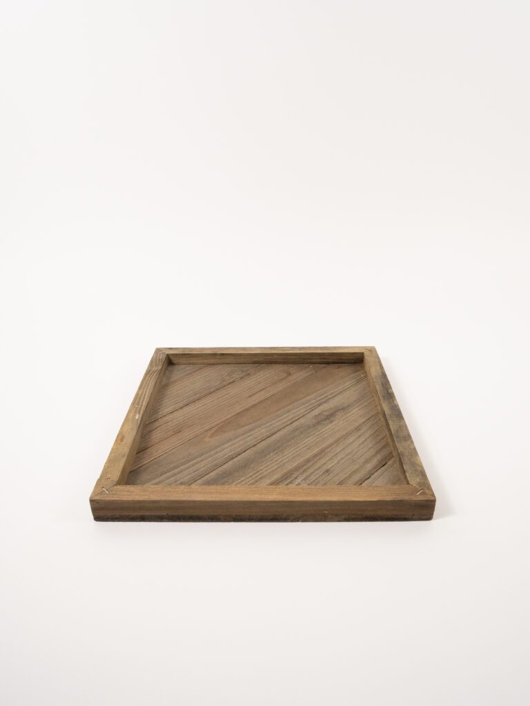 RUSTIC WOODEN TRAY 12"X12"X1"
