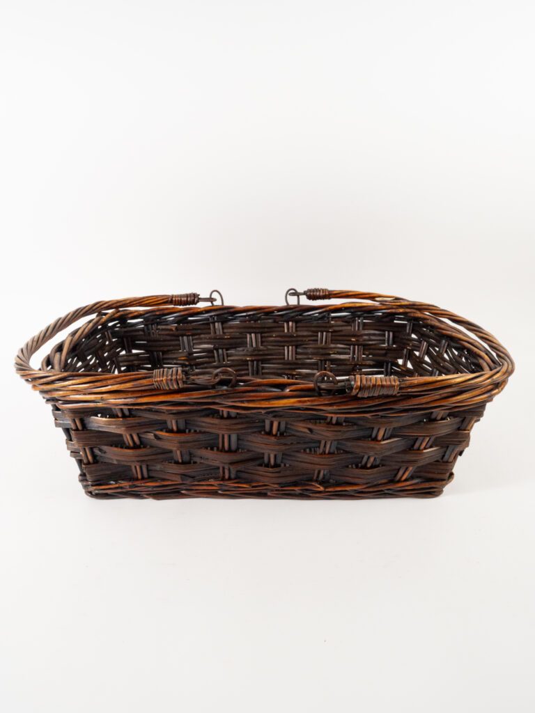 RECTANGULAR WILLOW BASKET W/ HANDLE