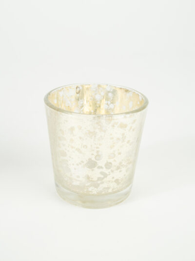 SILVER MERCURY GLASS VOTIVE W/ INSERT