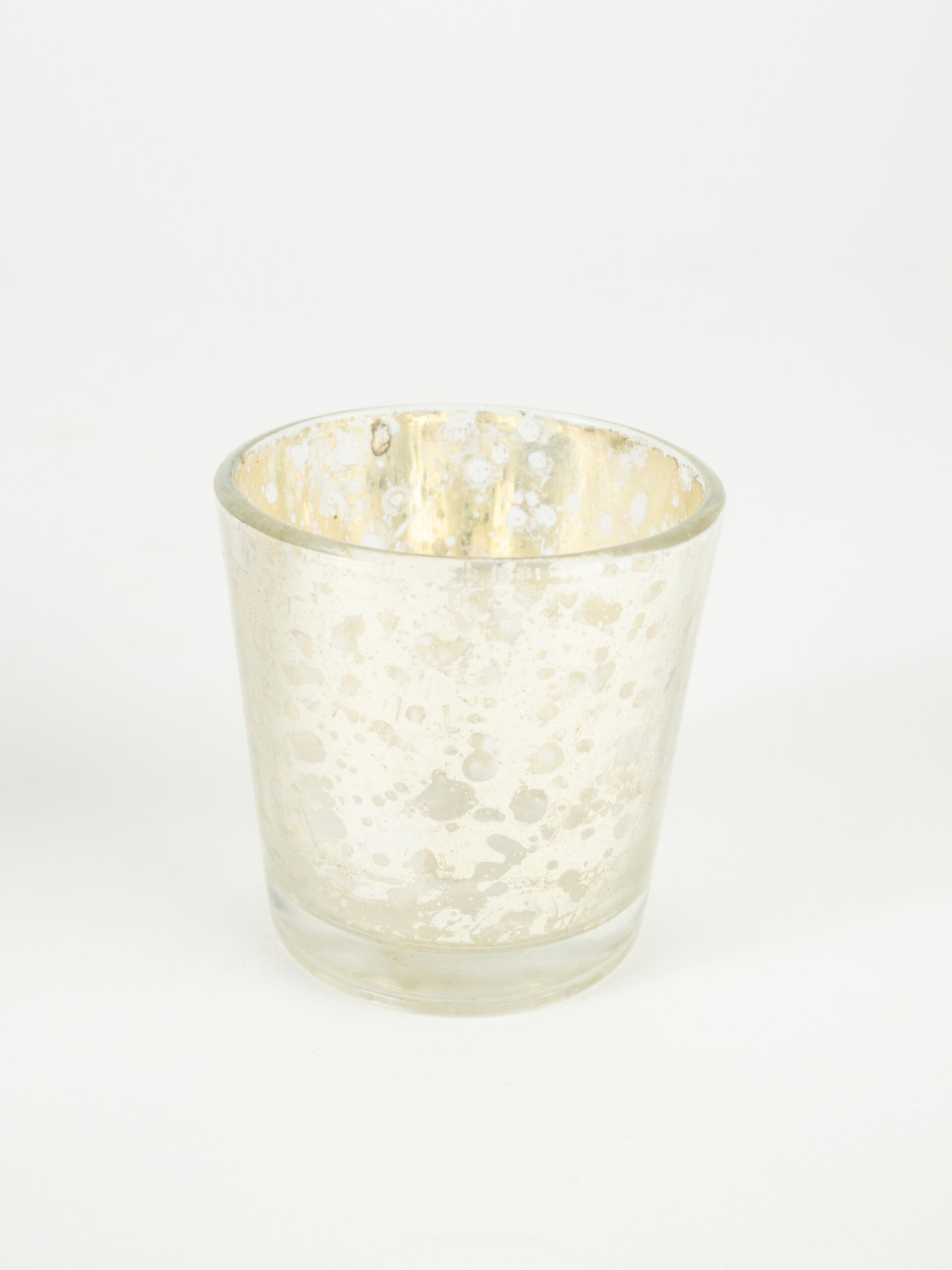 SILVER MERCURY GLASS VOTIVE W/ INSERT