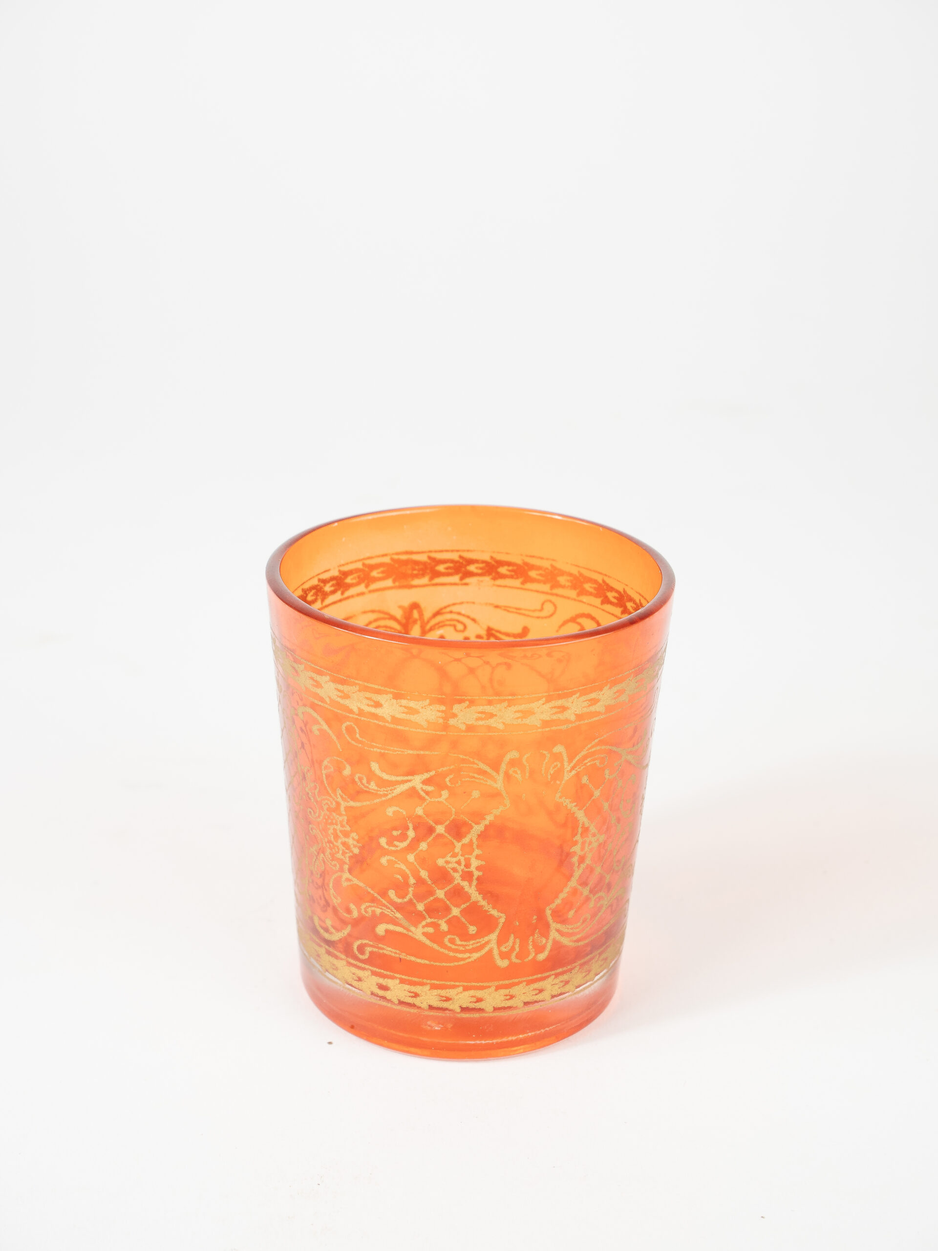 ORANGE ORNATE VOTIVE 3" W/ INSERT