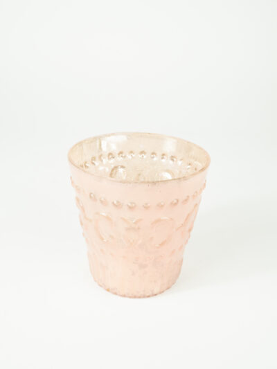 BLUSH VOTIVE 3.8" X 3.8" W/ INSERT