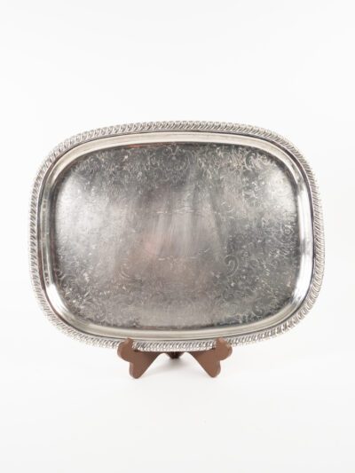 SILVER OVAL TRAY 14"X18"