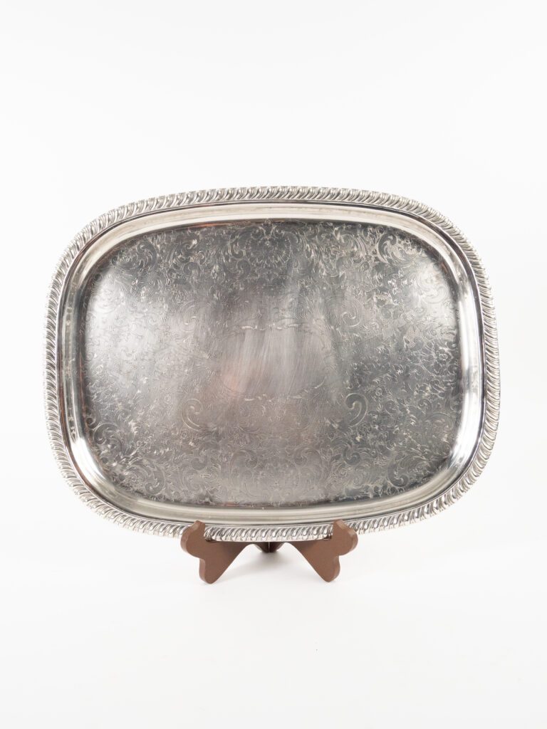 SILVER OVAL TRAY 14"X18"