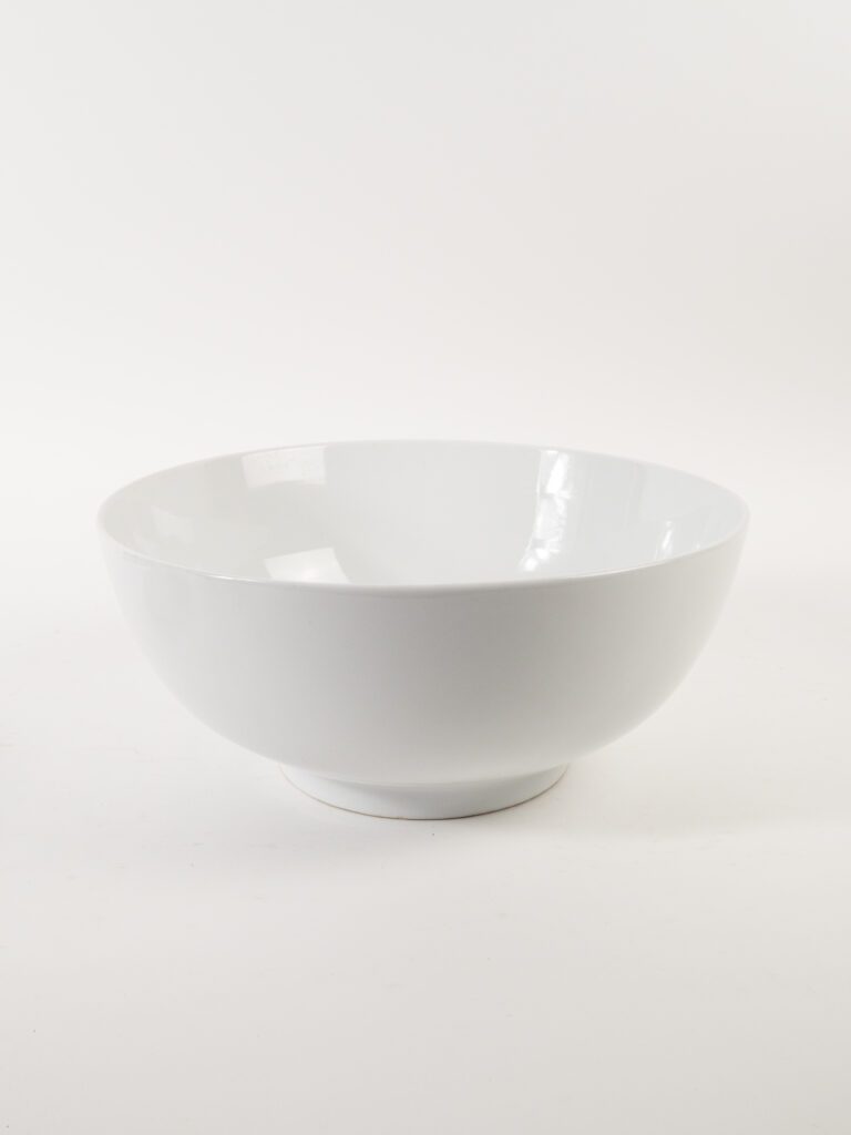 LARGE WHITE CERAMIC BOWL 14"