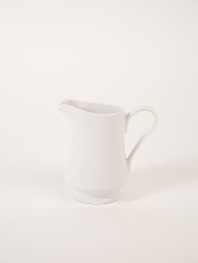 WHITE RIM CERAMIC CREAMER 8OZ