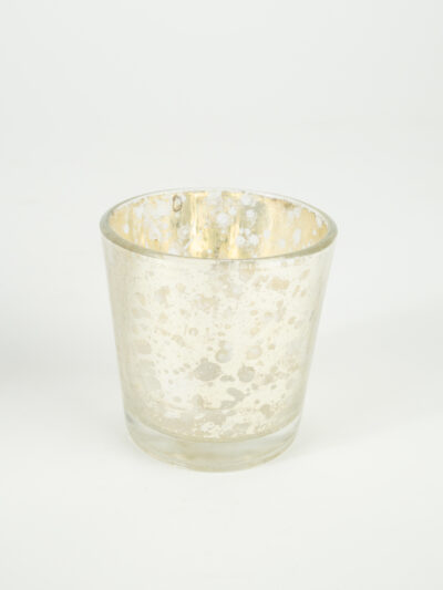 SILVER MERCURY GLASS VOTIVE W/ INSERT
