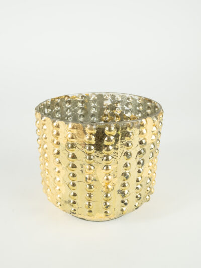 GOLD CROC VOTIVE 4.5" X 4" W/ INSERT