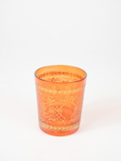 ORANGE ORNATE VOTIVE 3" W/ INSERT