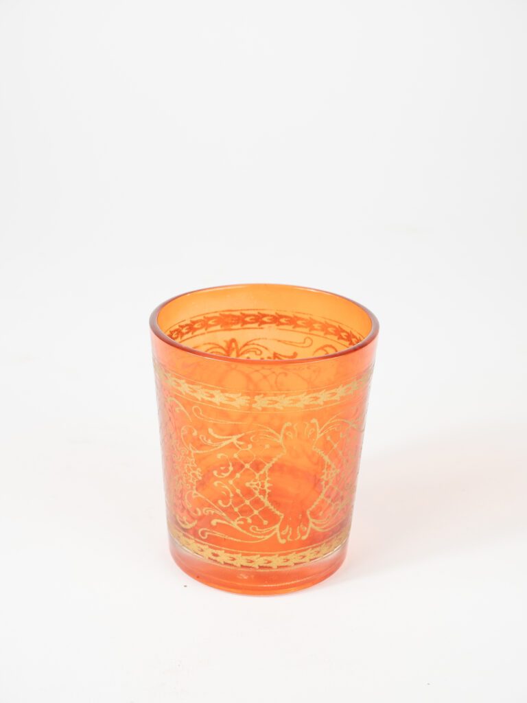 ORANGE ORNATE VOTIVE 3" W/ INSERT