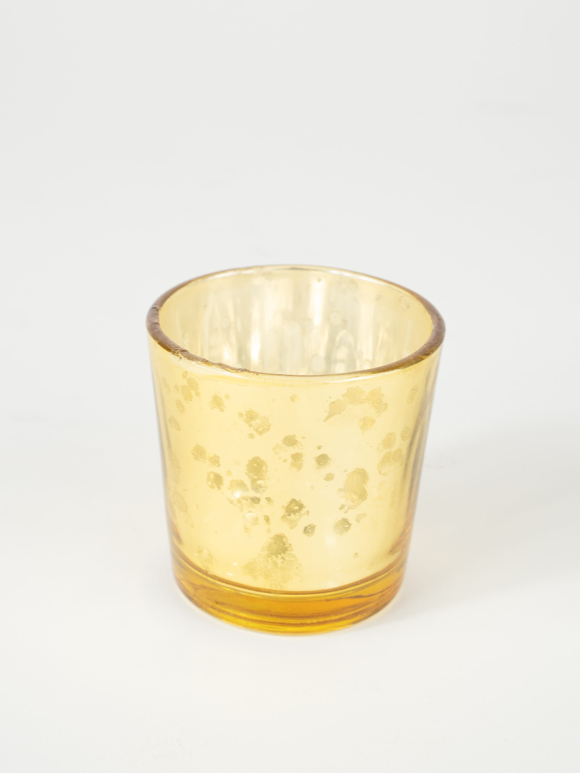 GOLD MERCURY GLASS VOTIVE W/ INSERT