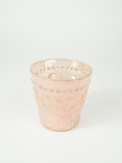 BLUSH VOTIVE 3.8" X 3.8" W/ INSERT