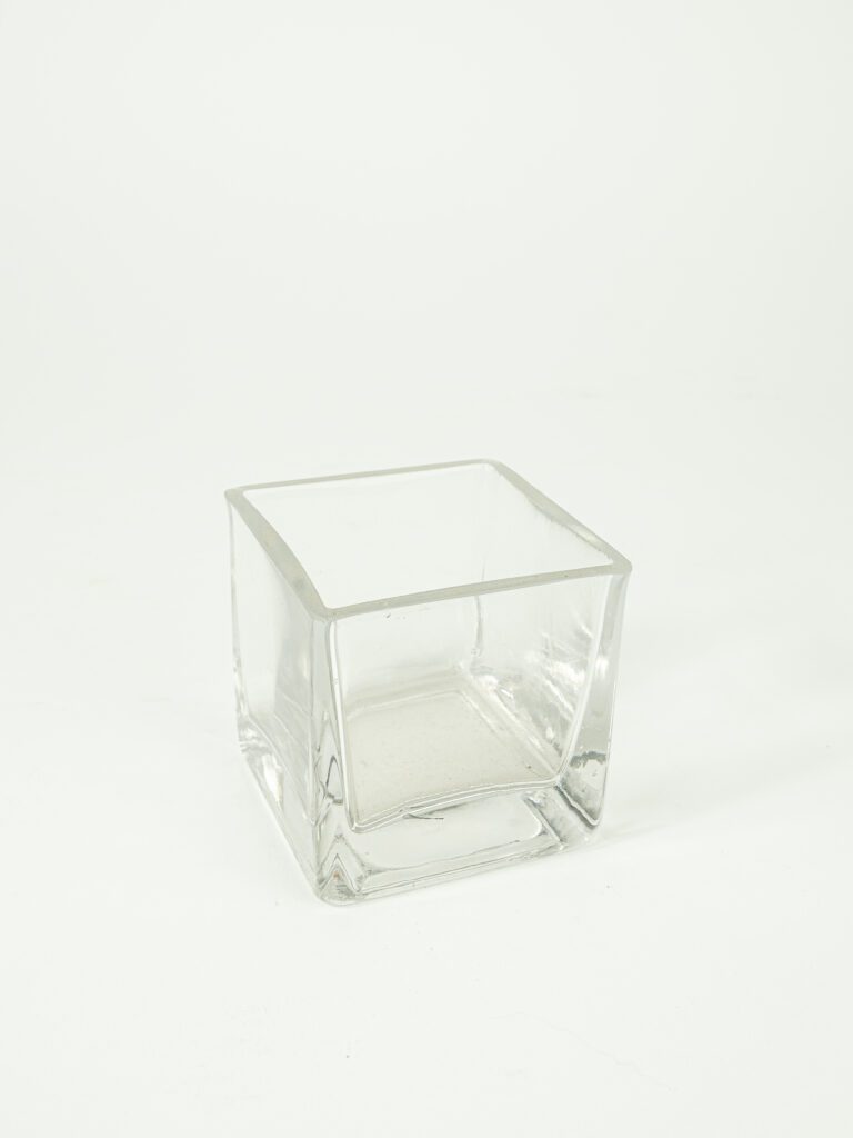 SQUARE GLASS VOTIVE 3" W/ INSERT