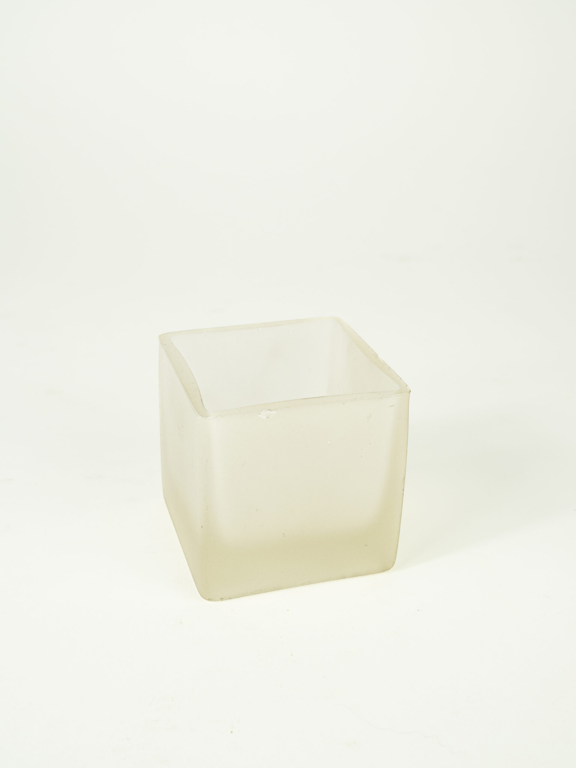 FROSTED SQUARE GLASS VOTIVE 3" W/ INSERT
