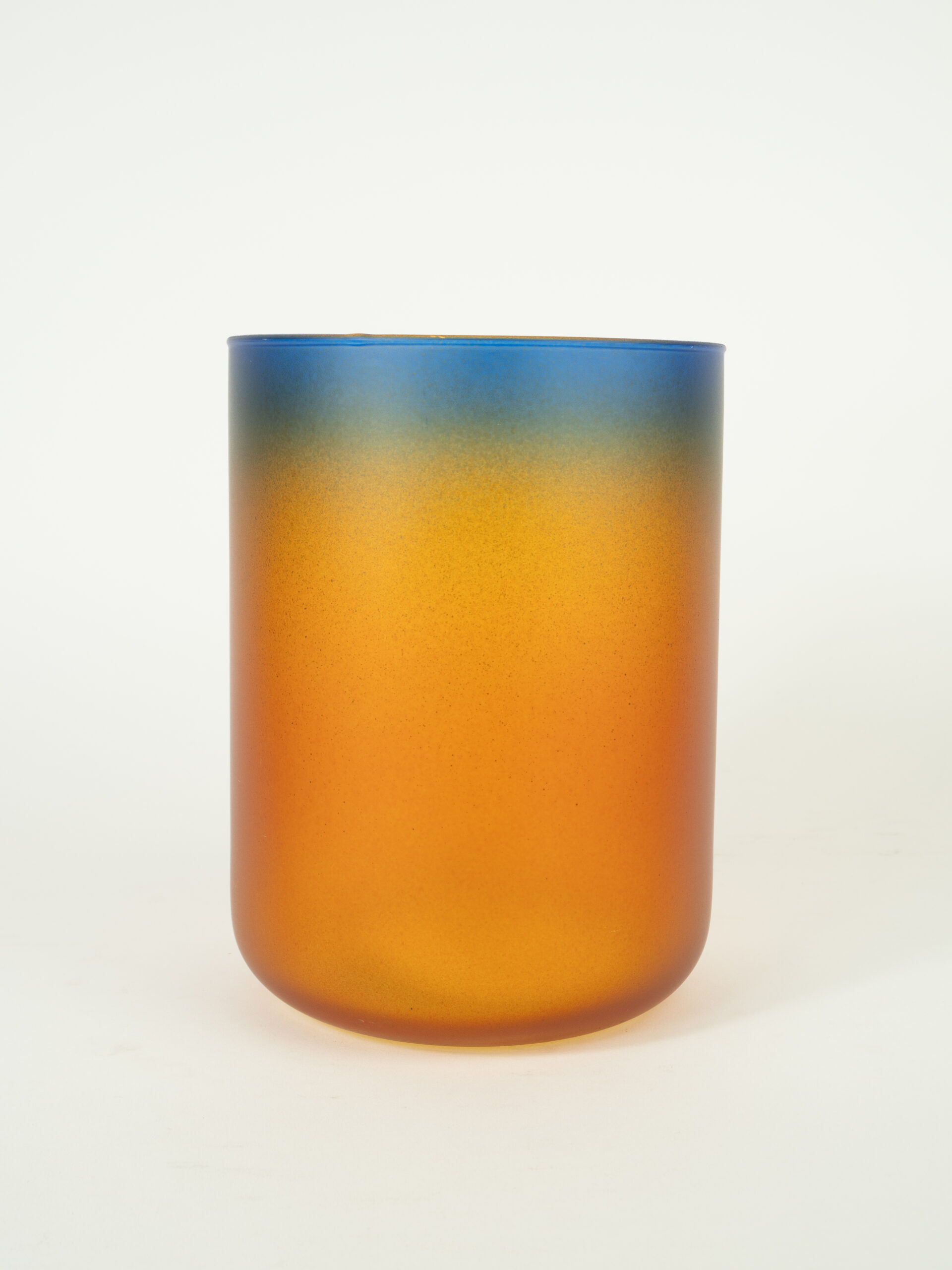 ORANGE & BLUE VASE 7.5"X6"