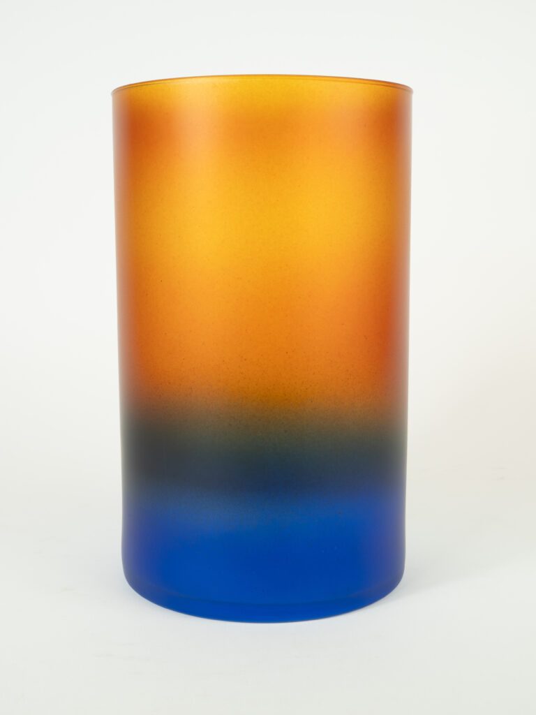 ORANGE & BLUE VASE 10"X6"