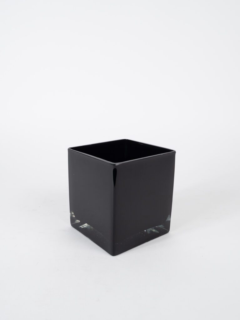 BLACK SQUARE VASE 4.5" X 4.5"