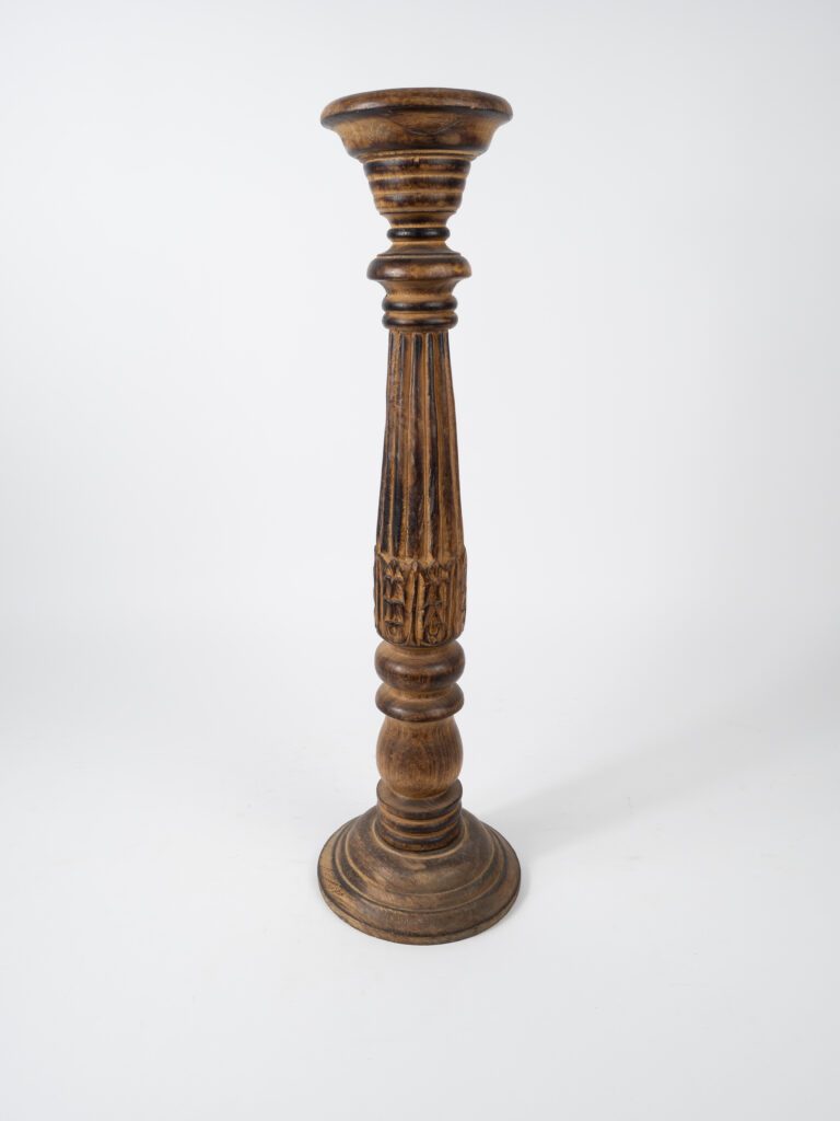 MANGO WOOD CANDLESTICK 24"
