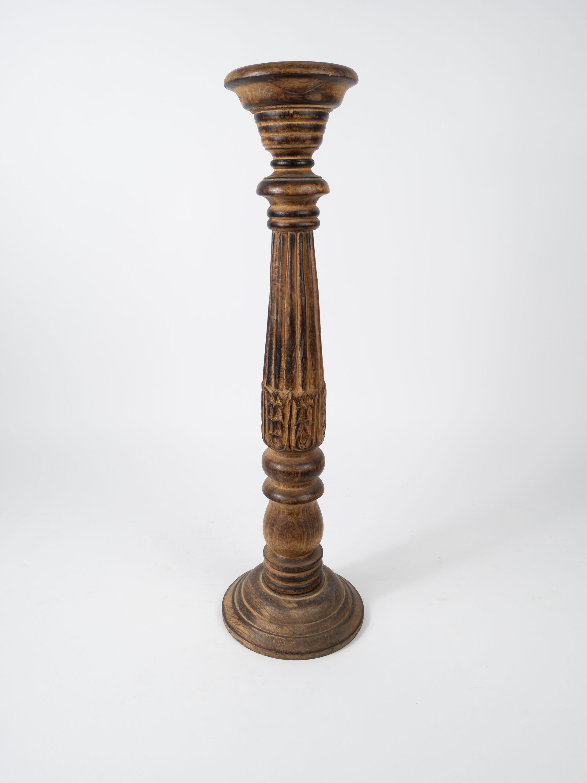 MANGO WOOD CANDLESTICK 24"