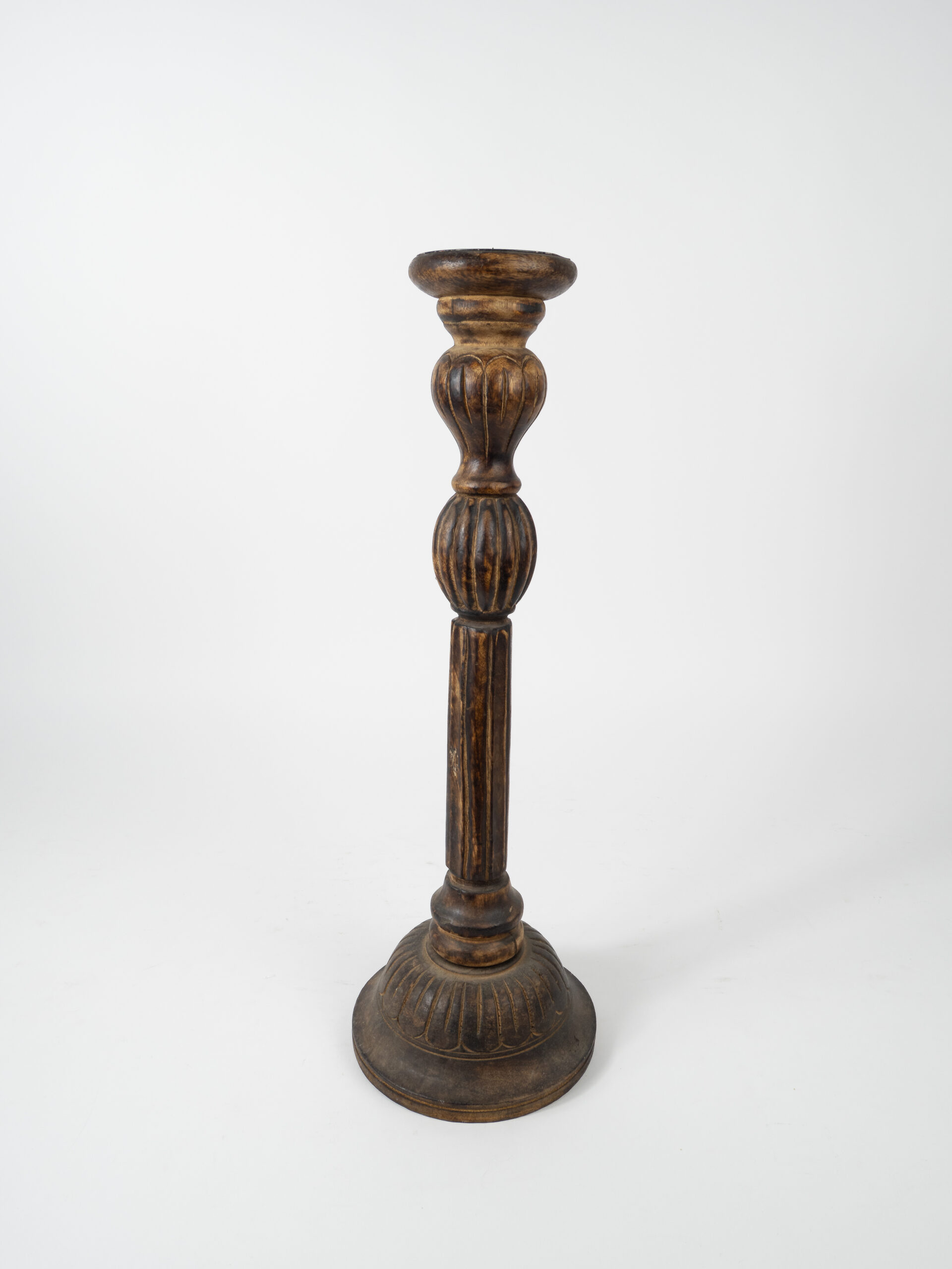 MANGO WOOD CANDLESTICK 21"