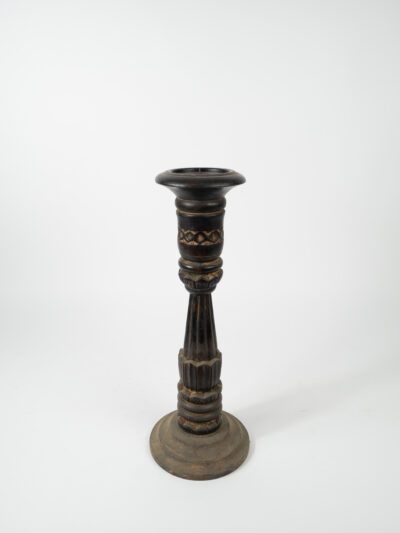 MANGO WOOD CANDLESTICK 17.5"