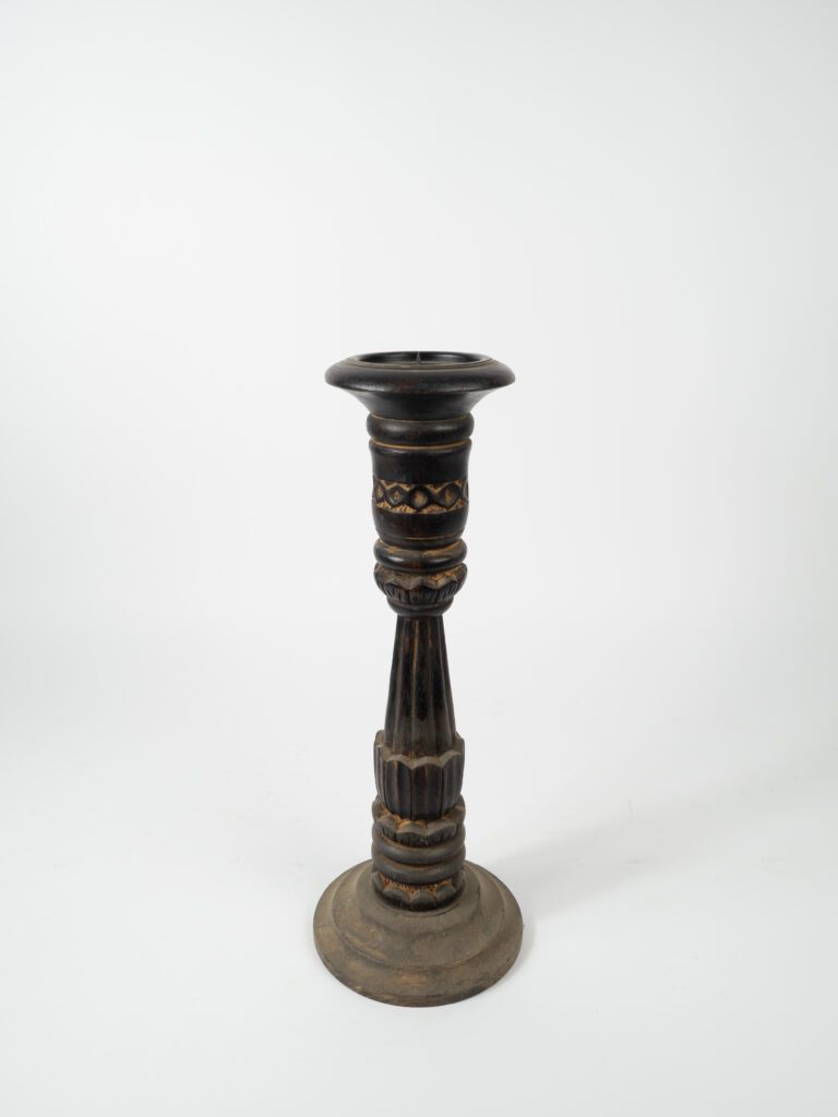 MANGO WOOD CANDLESTICK 17.5"