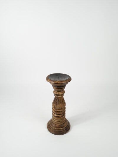 MANGO WOOD CANDLESTICK 12"