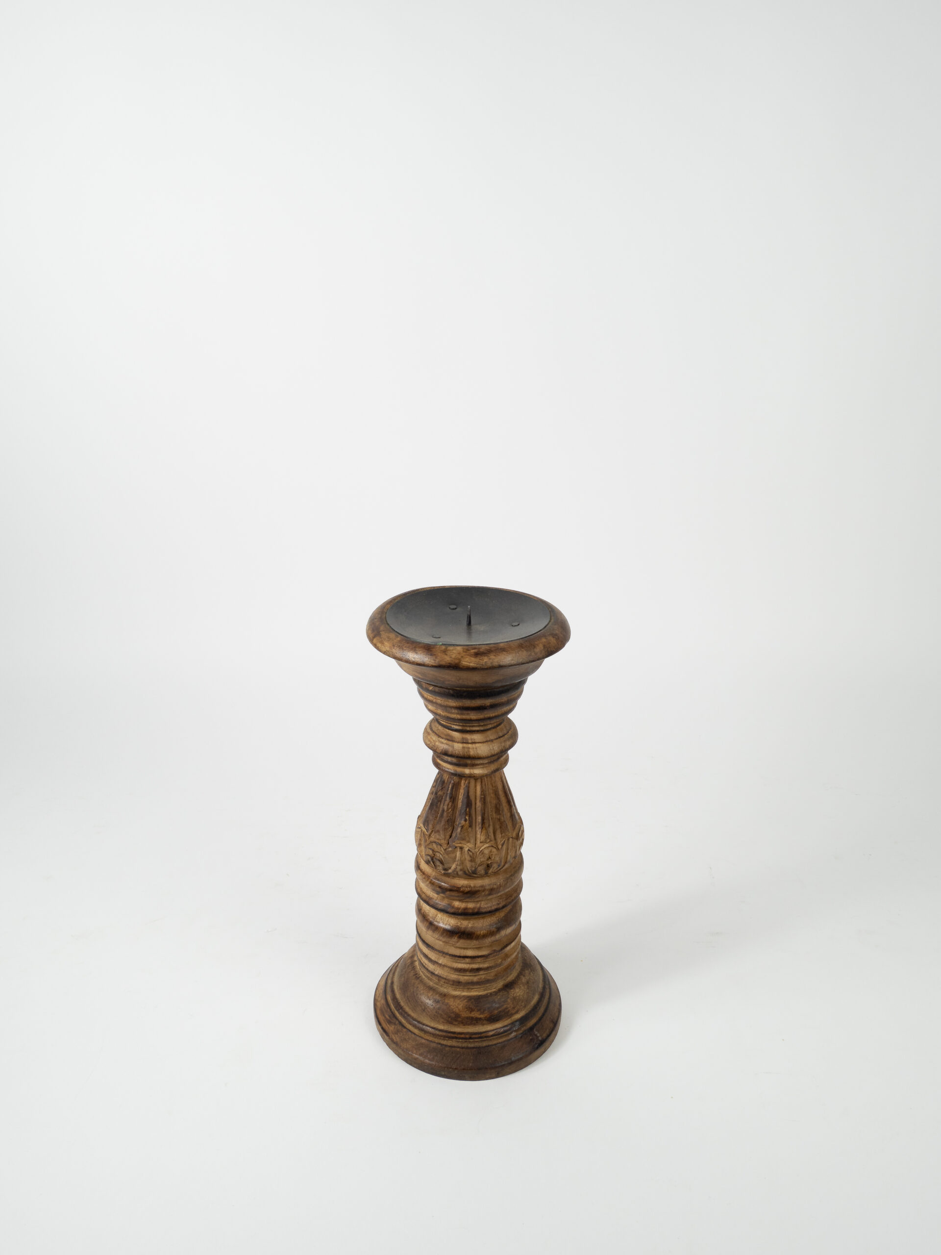MANGO WOOD CANDLESTICK 12"