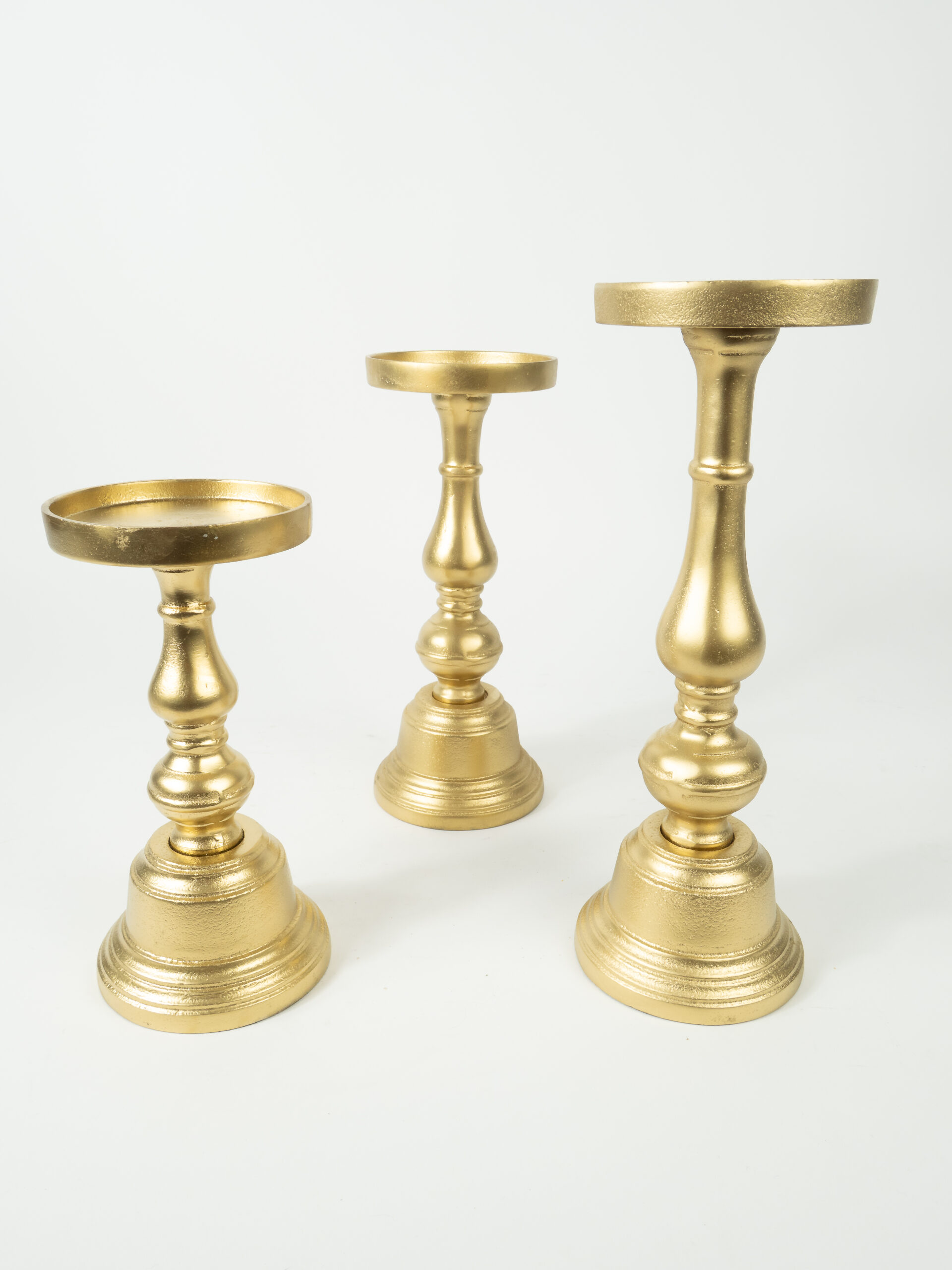 LIGHT GOLD ATHENA CANDLE HOLDERS