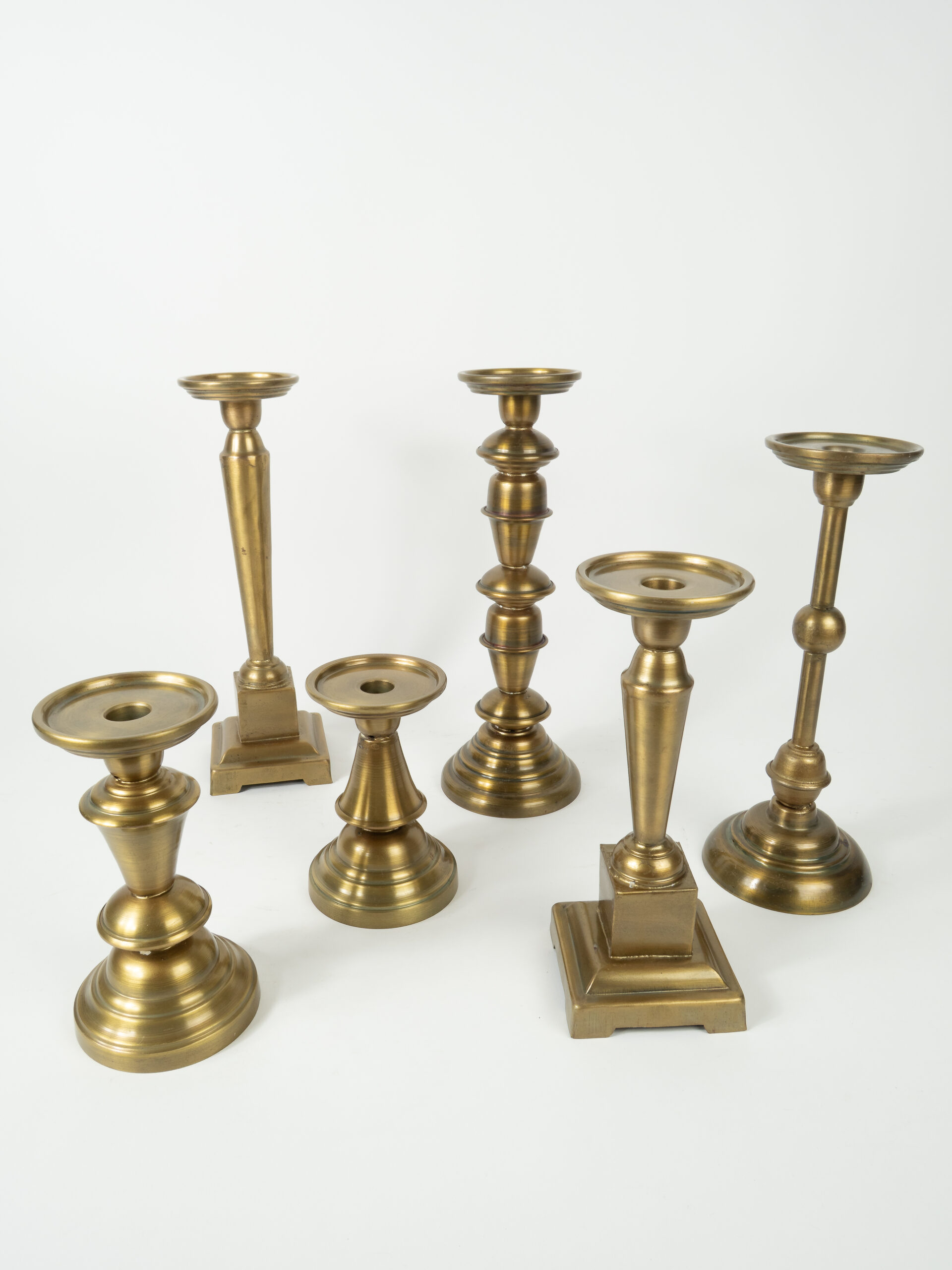 ANTIQUE BRASS CANDLE STANDS