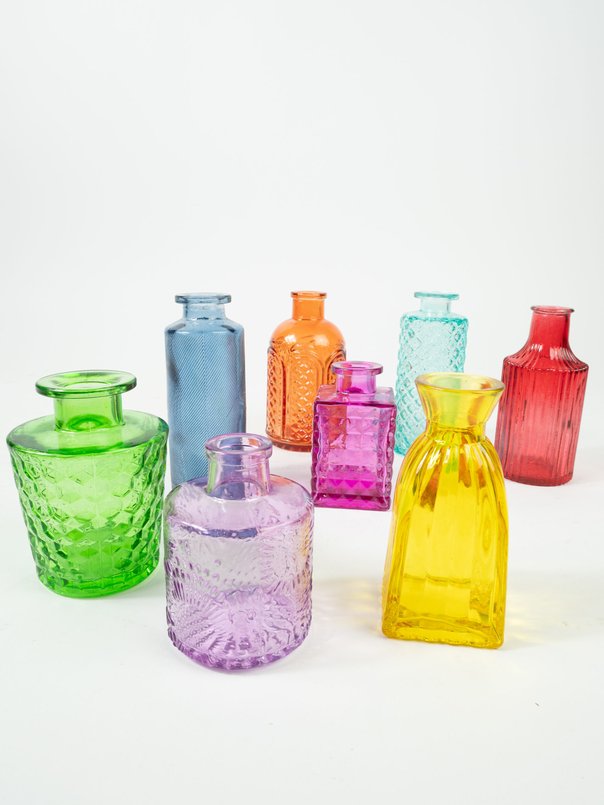 COLORED BUD VASES