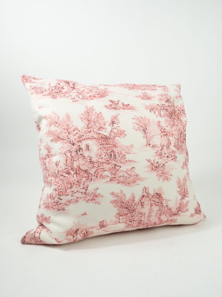 TOILE BURGUNDY PILLOW