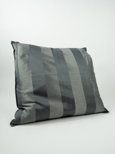 SATIN STRIPE PEWTER PILLOW