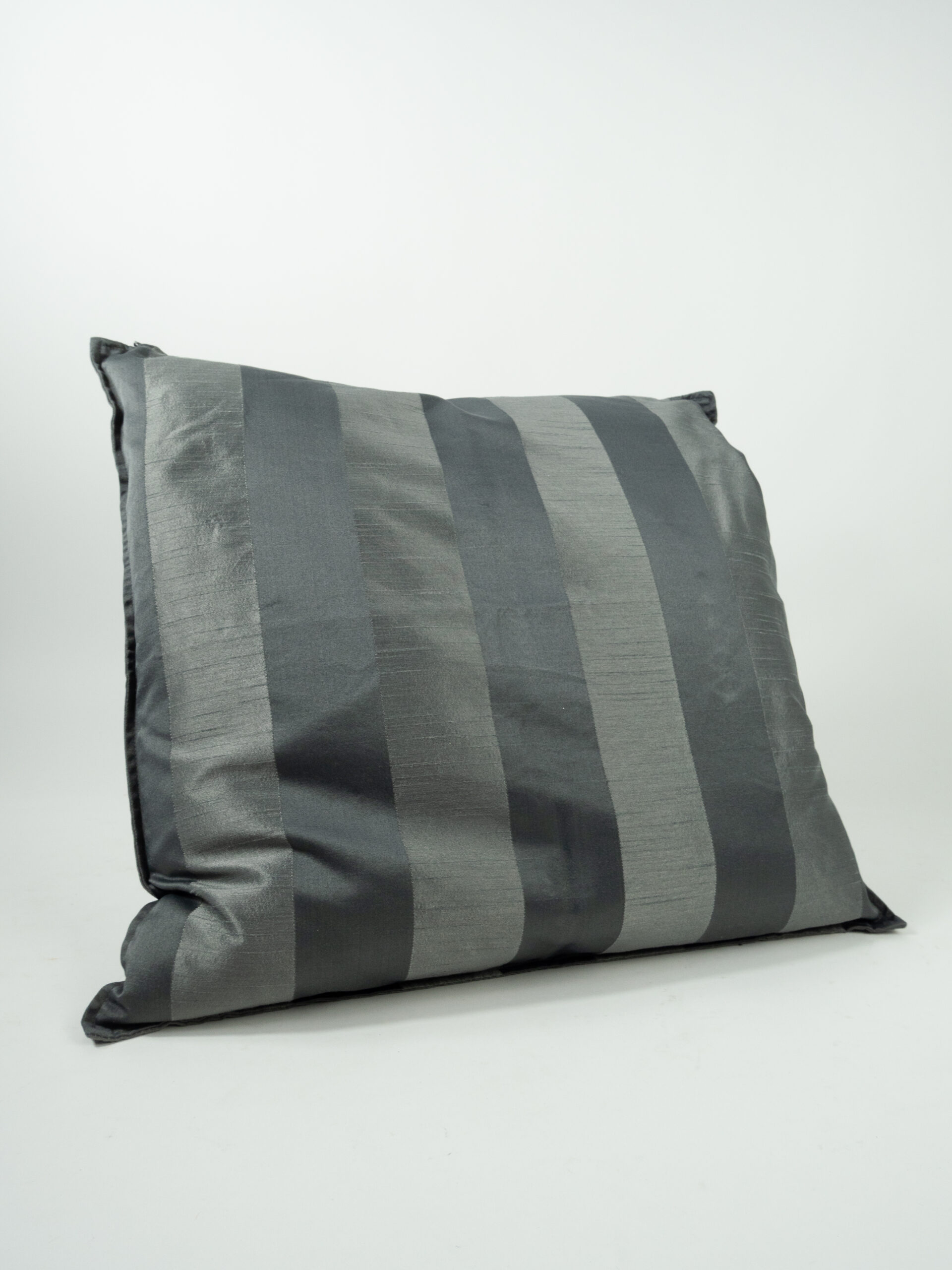 SATIN STRIPE PEWTER PILLOW