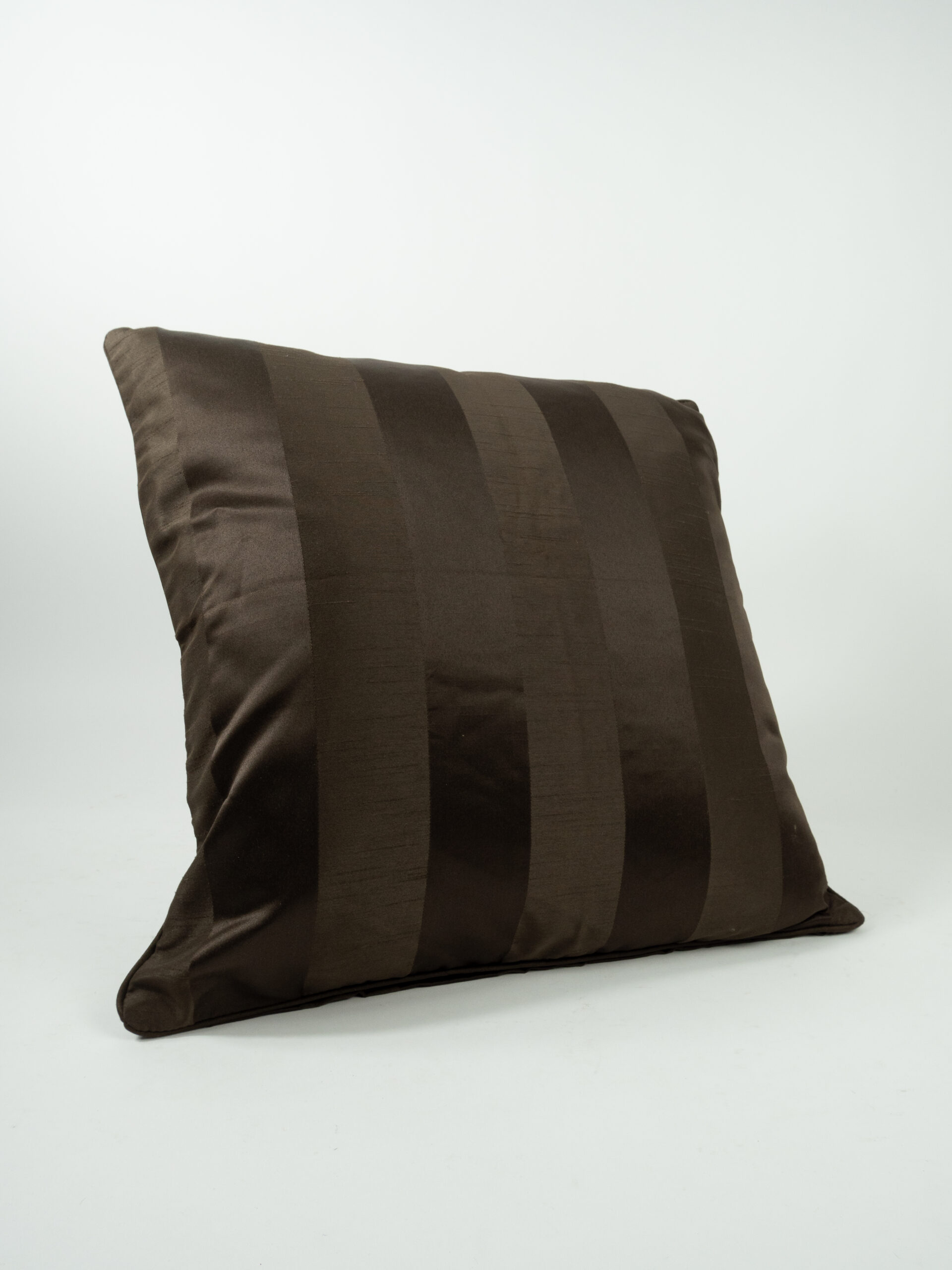SATIN STRIPE BROWN PILLOW